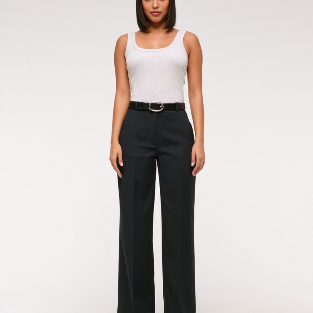 Abercrombie & Fitch Black Wide-Leg Trousers